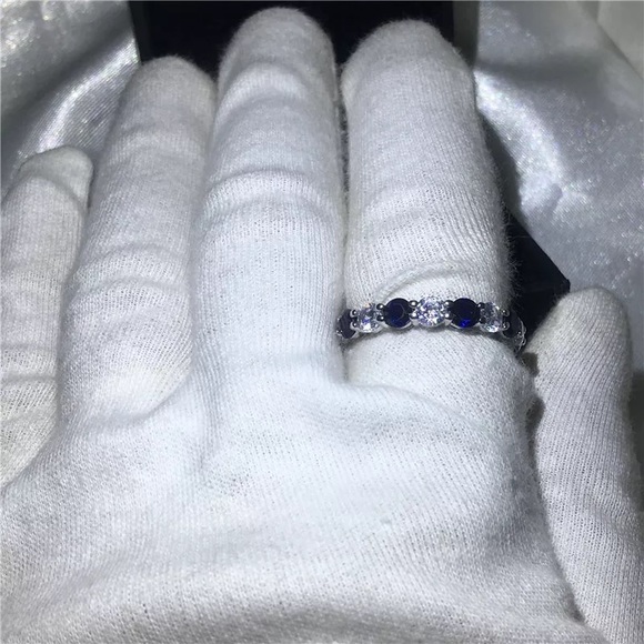 4ct Sapphire Eternity Band - Picture 10 of 11